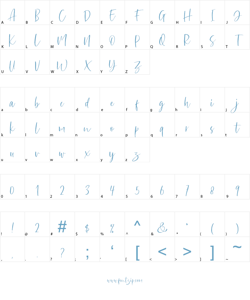 Sharon Baker DEMO Font Character